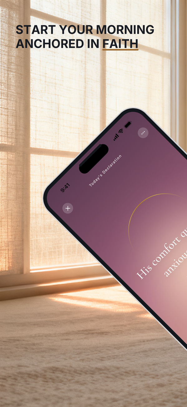 App Store slide — Start your morning anchored in faith