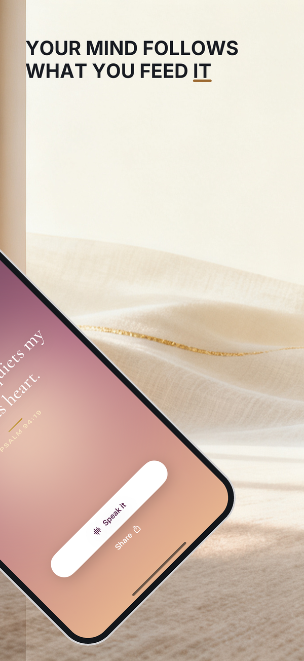 App Store slide — Your mind follows what you feed it